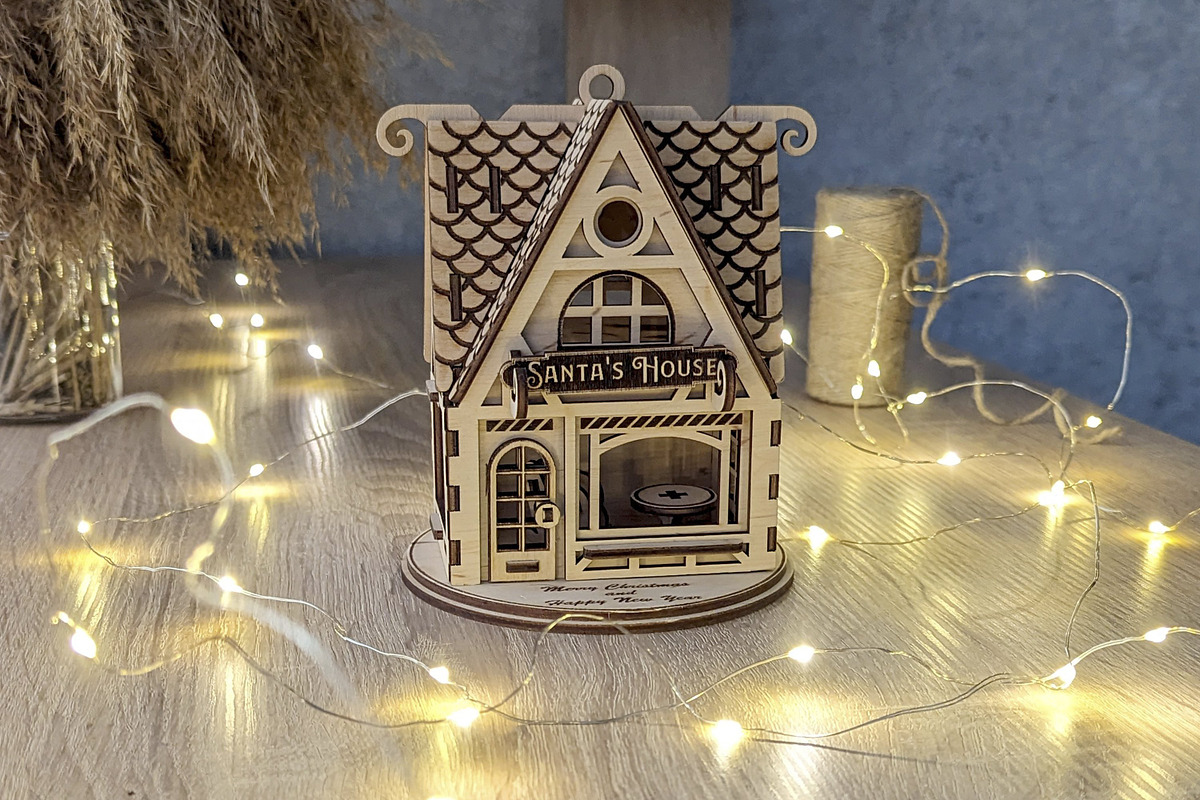 Santa's Christmas House - Laser Cut, an Object Graphic by VectorPainter (Photo 7 of 9)