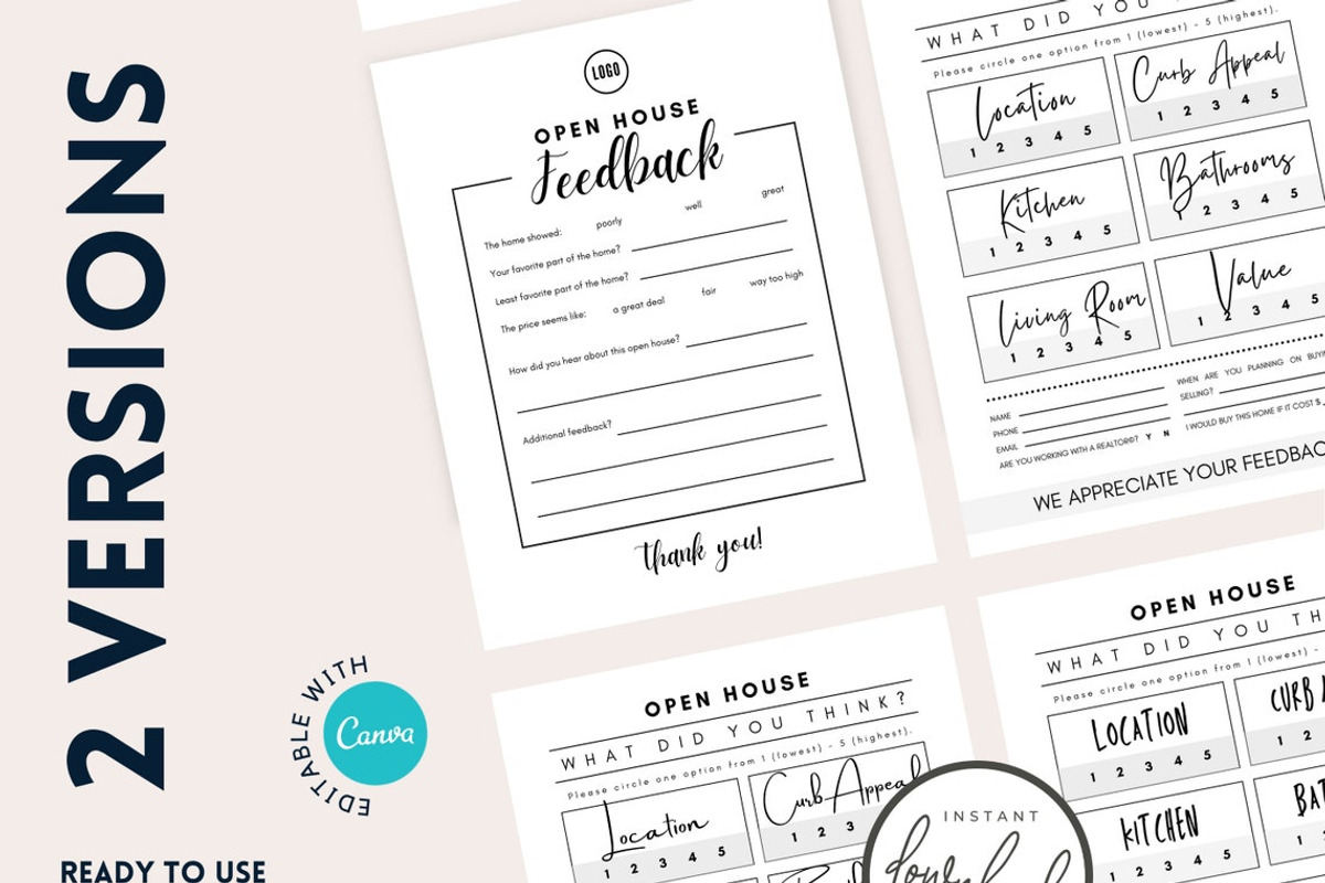 Open House Feedback Template CANVA, a Stationery Template by RealEstateDreams (Photo 4 of 5)