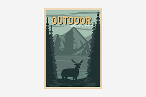 adventure poster vintage with view, a Poster Template by Pyruos ID