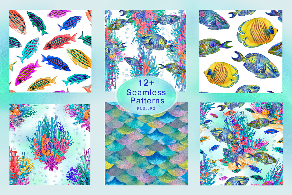 Neon Reef Creator Pack, an Animal Illustration by EL_SUHOVA (Photo 10 of 13)
