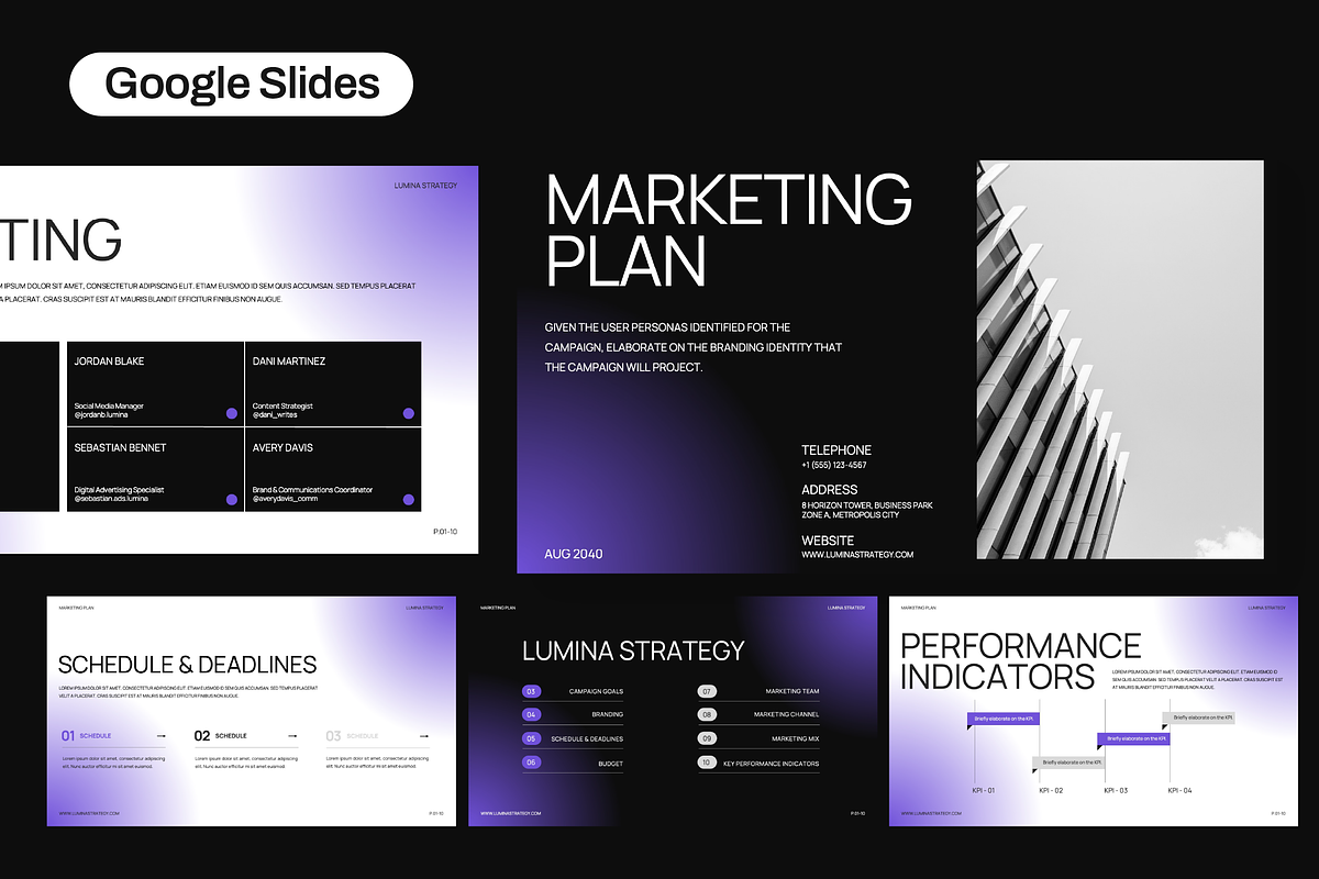 Marketing Strategy Plan Googleslides