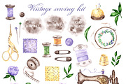 Sewing watercolor kit Sewing machine, an Illustration by SabinaWatercolorArt (Thumbnail 2 of 14)