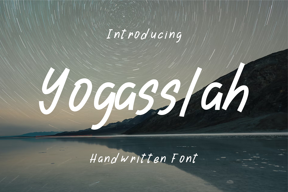 Yogasslah Handwritten Font, a Handwritten Font by VectorCraft (Photo 1 of 5)