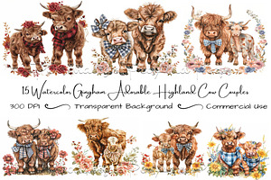 202 Watercolor Highland Cow Clip Art, an Animal Illustration by Art Paradise Studios