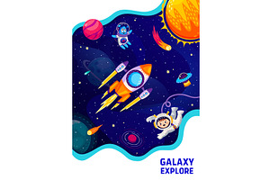 Space Poster, Astronaut And Rocket