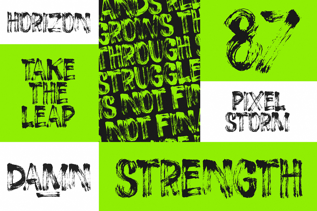 Rage | Rough Brush Sans Serif Font, a Sans Serif Font by Ardana Creative (Photo 3 of 15)
