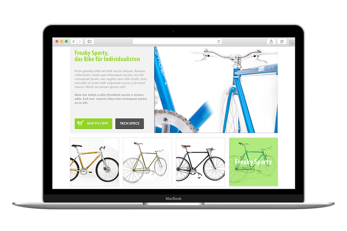 Eco friendly bike shop website, a Websites & App Template by AndreasGalster (Photo 2 of 5)