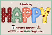 Christmas color set1-PNG fonts, a Symbol Font by It me digital art (Thumbnail 1 of 14)