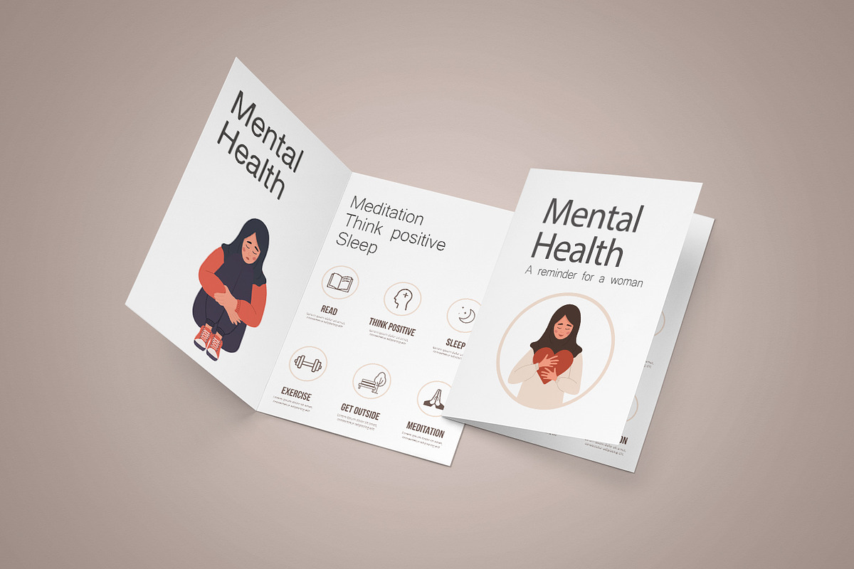 Mental Health arab woman, a Healthcare Illustration by KeronnArt (Photo 5 of 8)