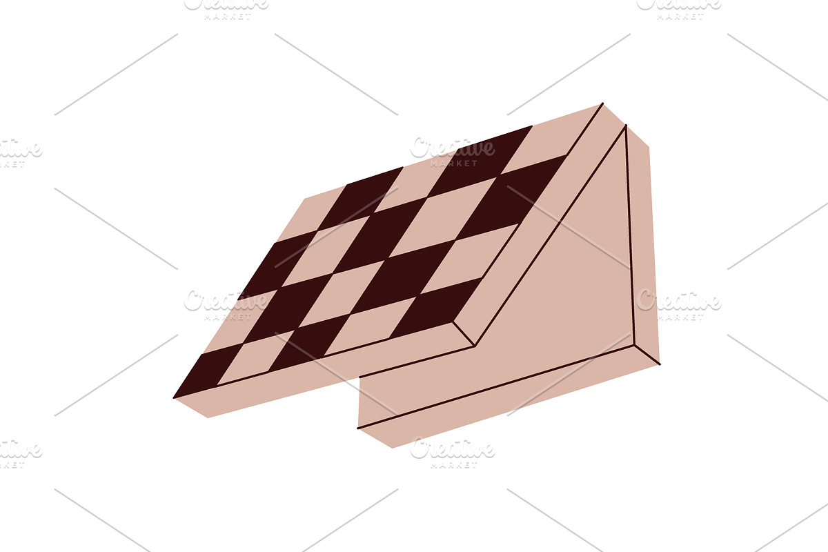 Folded chess board illustration in, an Object Illustration by GraphiShop
