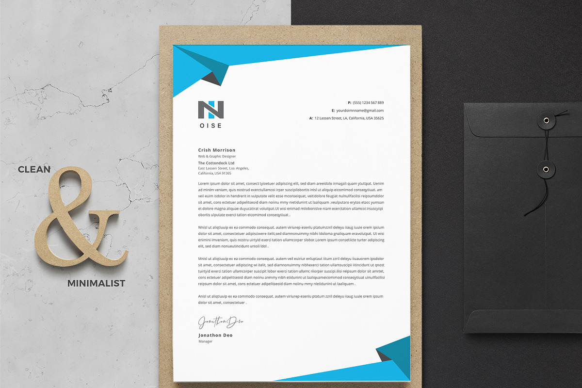 Creative Letterhead Word, a Stationery Template by ResumeDevisers (Photo 3 of 9)