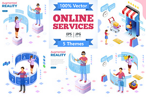Online Technologies Isometric, a Person Illustration by TAlex