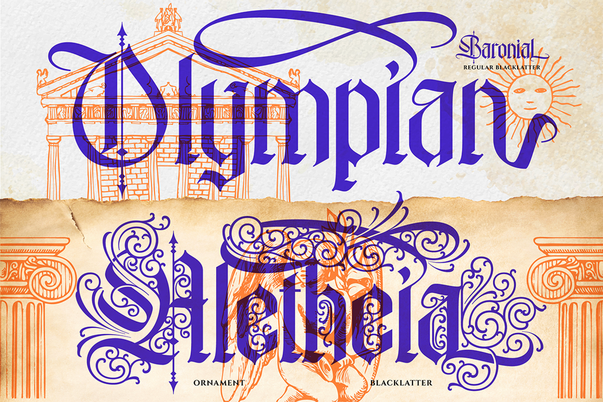 Baronial, a Blackletter Font by Burntilldead (Photo 4 of 13)