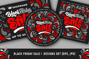 Black Friday Sale Lettering Set, a Seasonal Illustration by Vector beauty