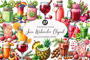 Juice Watercolor Clipart, an Illustration by SinaCreation (Thumbnail 1 of 5)