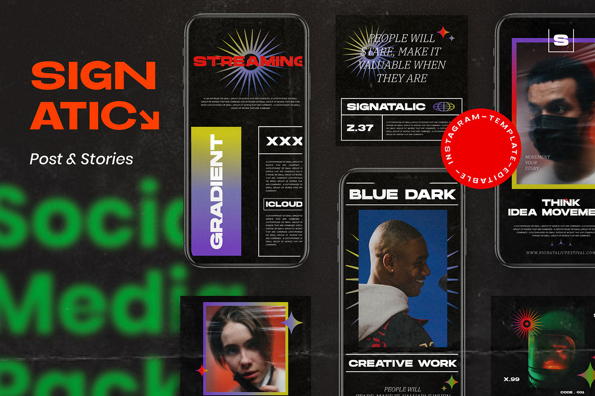 Signatic - Cyberpunk Instagram Pack, a Social Media Template by ...