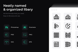 50 Air conditioner icons, an Outline Icon by Wencory