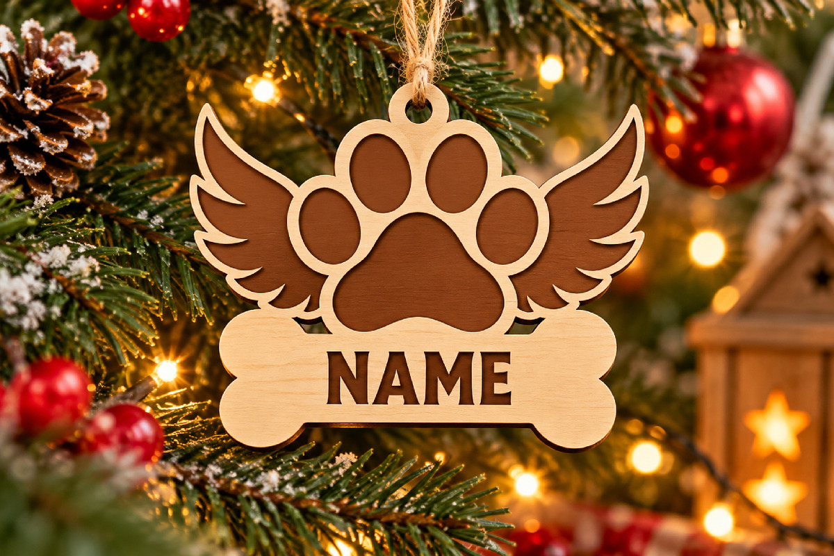 Dog Memorial Laser Cut Wood File, an Object Graphic by Libby Wishes (Photo 3 of 3)