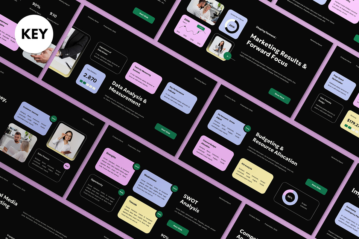 Black Marketing Report Keynote, a Presentation Template by graphicook (Photo 1 of 4)