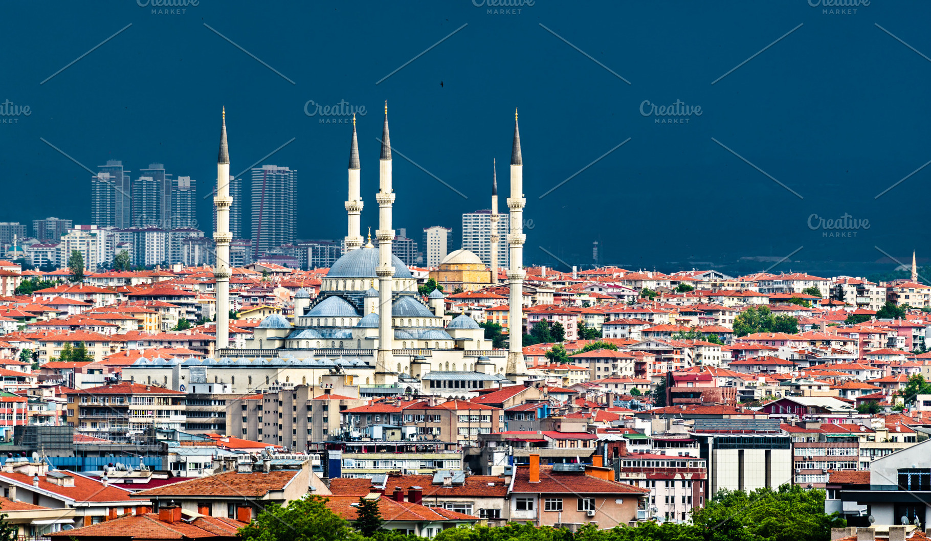 View of Kocatepe Mosque in Ankara, T, an Architecture Photo by Leonid Andronov