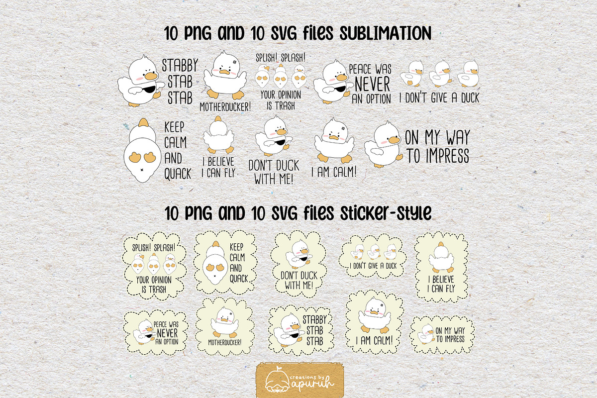 Cute Duck Funny Witty Quotes Meme 2, a Stationery Template by creationsbyapuruh (Photo 5 of 7)