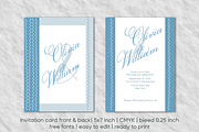 Elegant blue wedding invitation set, an Invitation Template by MariiaVD (Thumbnail 6 of 11)
