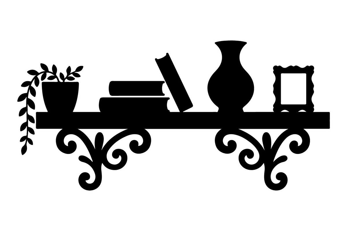 Ornamental Wall Shelf Silhouette, an Object Graphic by hafijul (Photo 2 of 4)