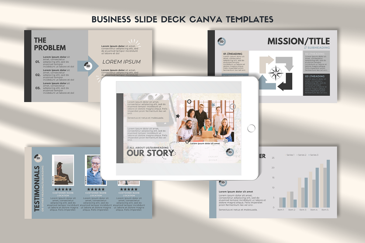 Business Slide Deck Canva | Neutral, a Presentation Template by Monarch 21 Design (Photo 1 of 7)