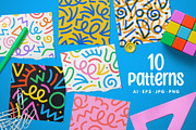 Squiggly Pattern Set, a Pattern Graphic by Dedraw Studio (Thumbnail 1 of 12)