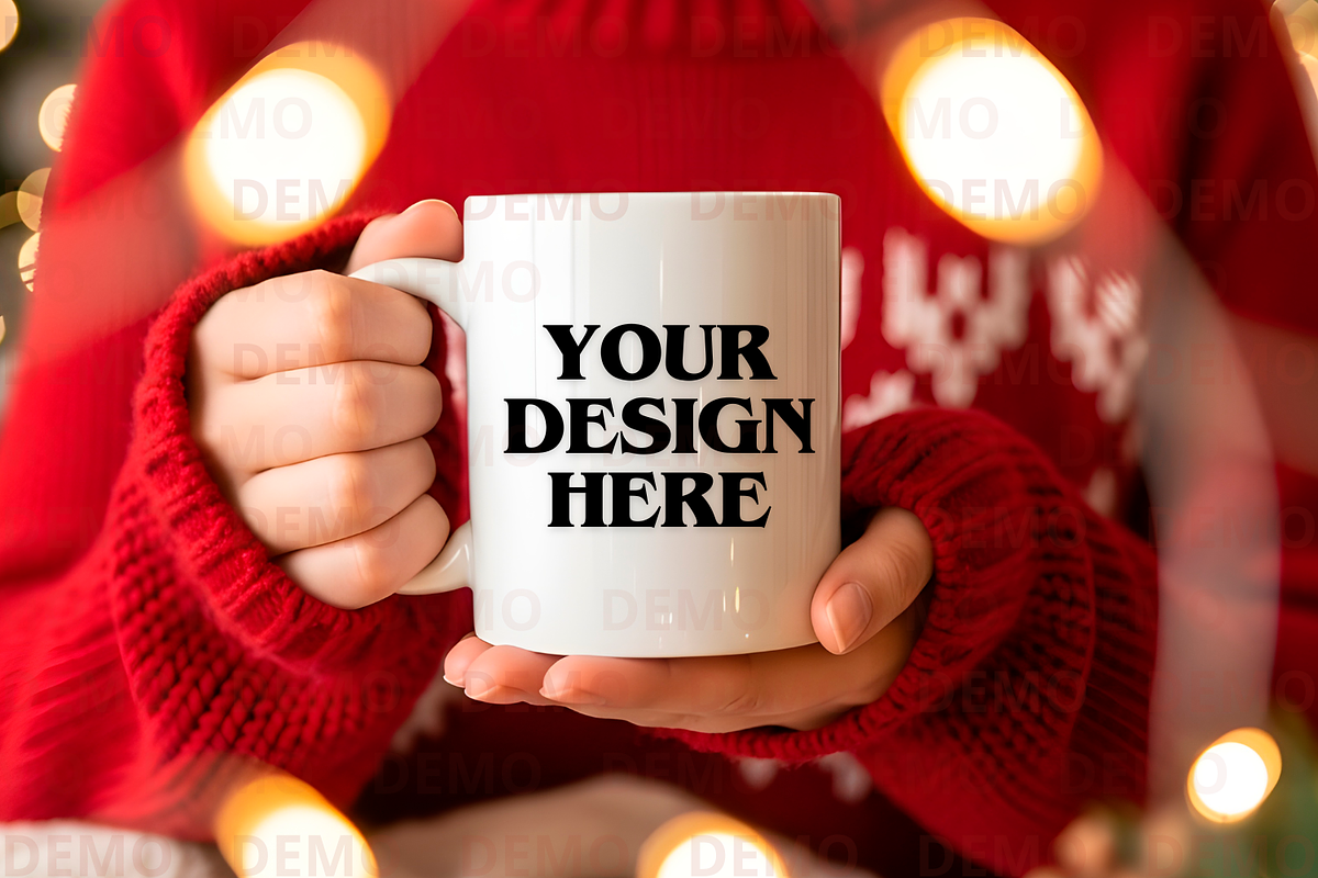 Christmas 11oz Mug Mockup – Holiday, a Cups & Container Mockup by animatizmagix (Photo 3 of 4)