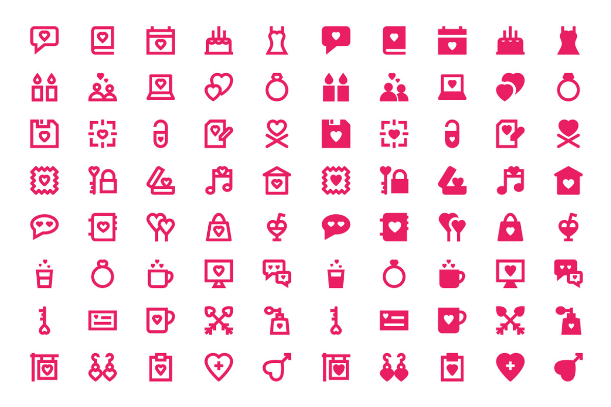 180 Love and Romance Material Icons, a Solid Icon by Creative Stall (Photo 3 of 5)