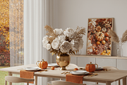 Autumn Pumpkins & Flowers Wall Art, a Background Graphic by Floraphoria (Thumbnail 8 of 12)