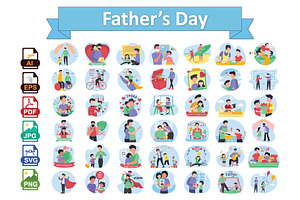 Father’s Day Vector Illustration, an Illustration by Vector Portal