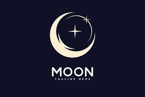 Moon logo vector icon design, a Branding & Logo Template by T.Vooka