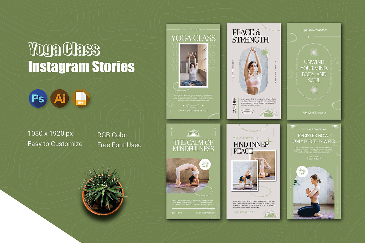 Yoga Class Instagram Story, a Social Media Template by Esensifiksi.studio