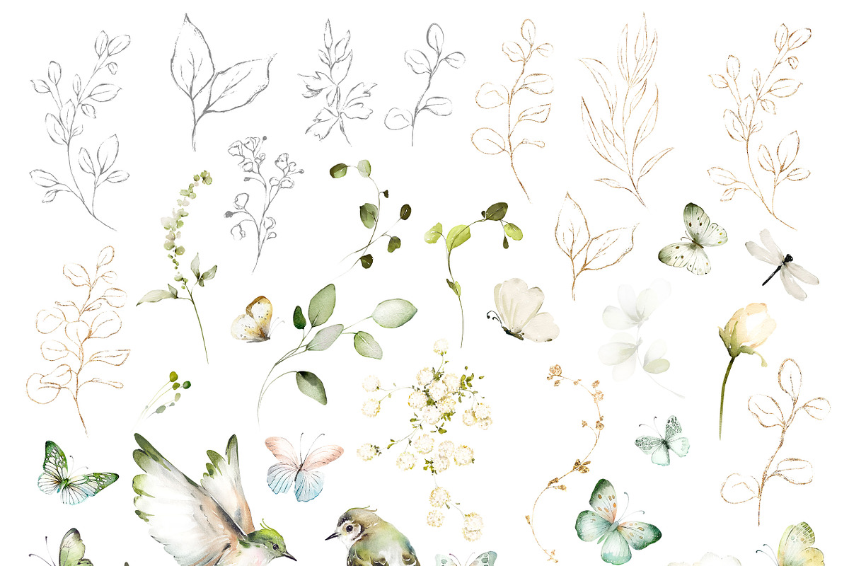 White Roses Wedding watercolor, a Decorative Illustration by Lisima (Photo 10 of 12)