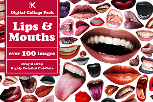 Lips & Mouths Digital Collage Pack