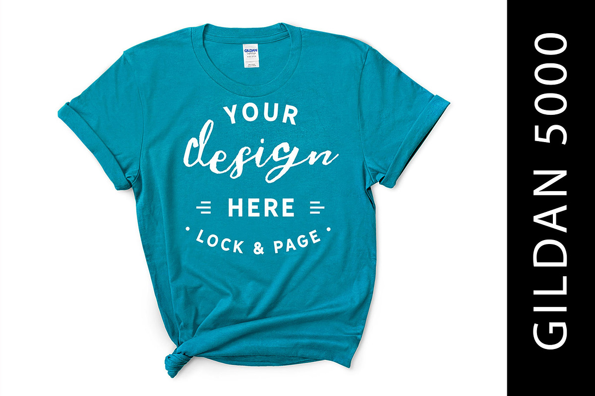 Female Gildan 5000 Mockup Bundle, a Shirt Mockup by lock and page (Photo 10 of 15)