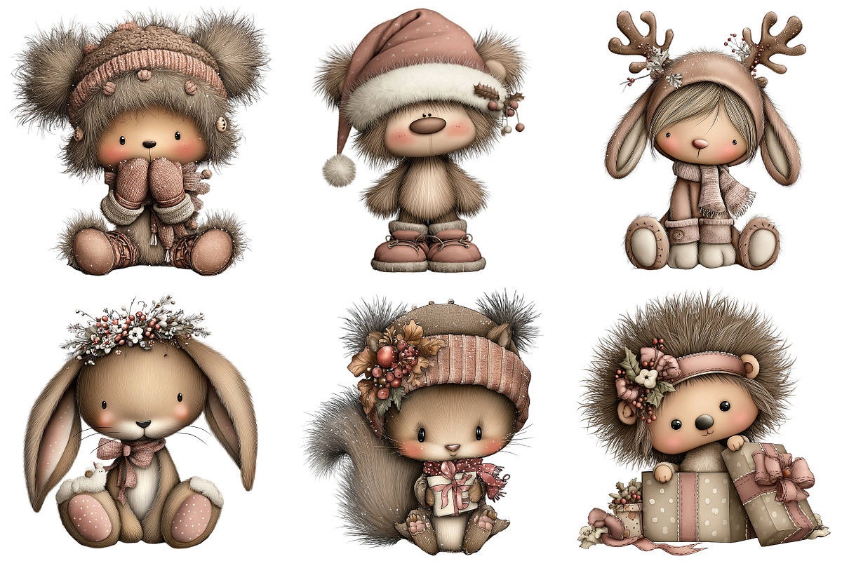 Whimsical Christmas Woodland Animal, an Illustration by Craft Nest (Photo 4 of 9)