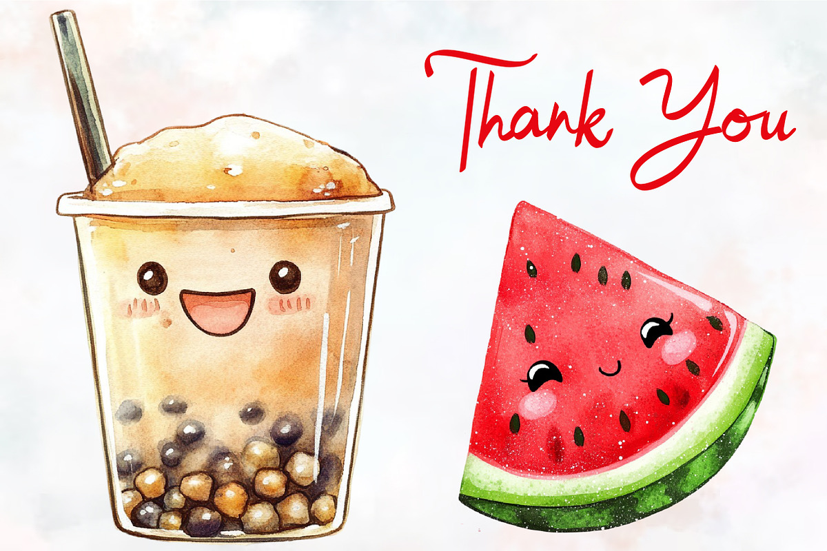 Kawaii Glitter Food Clipart, an Illustration by RobertsArt (Photo 5 of 7)