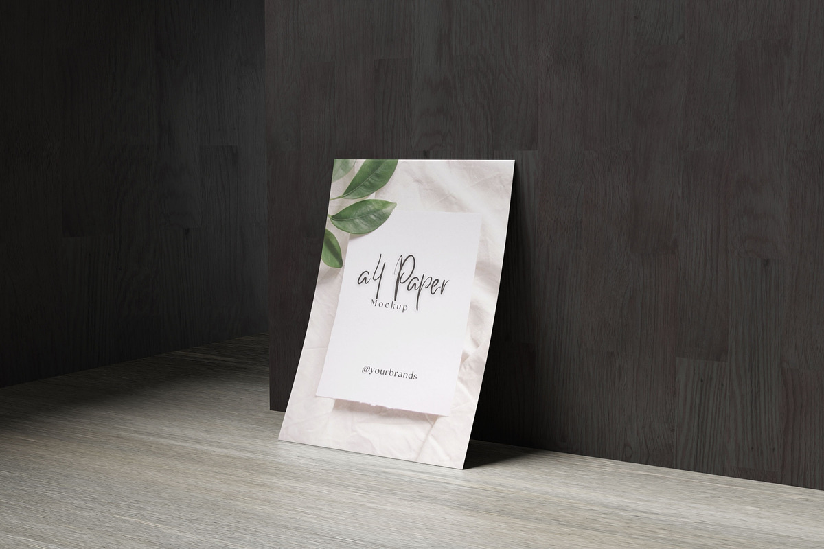 Standing A4 Paper Mockup, an Advertising Mockup by Meizzaluna Design