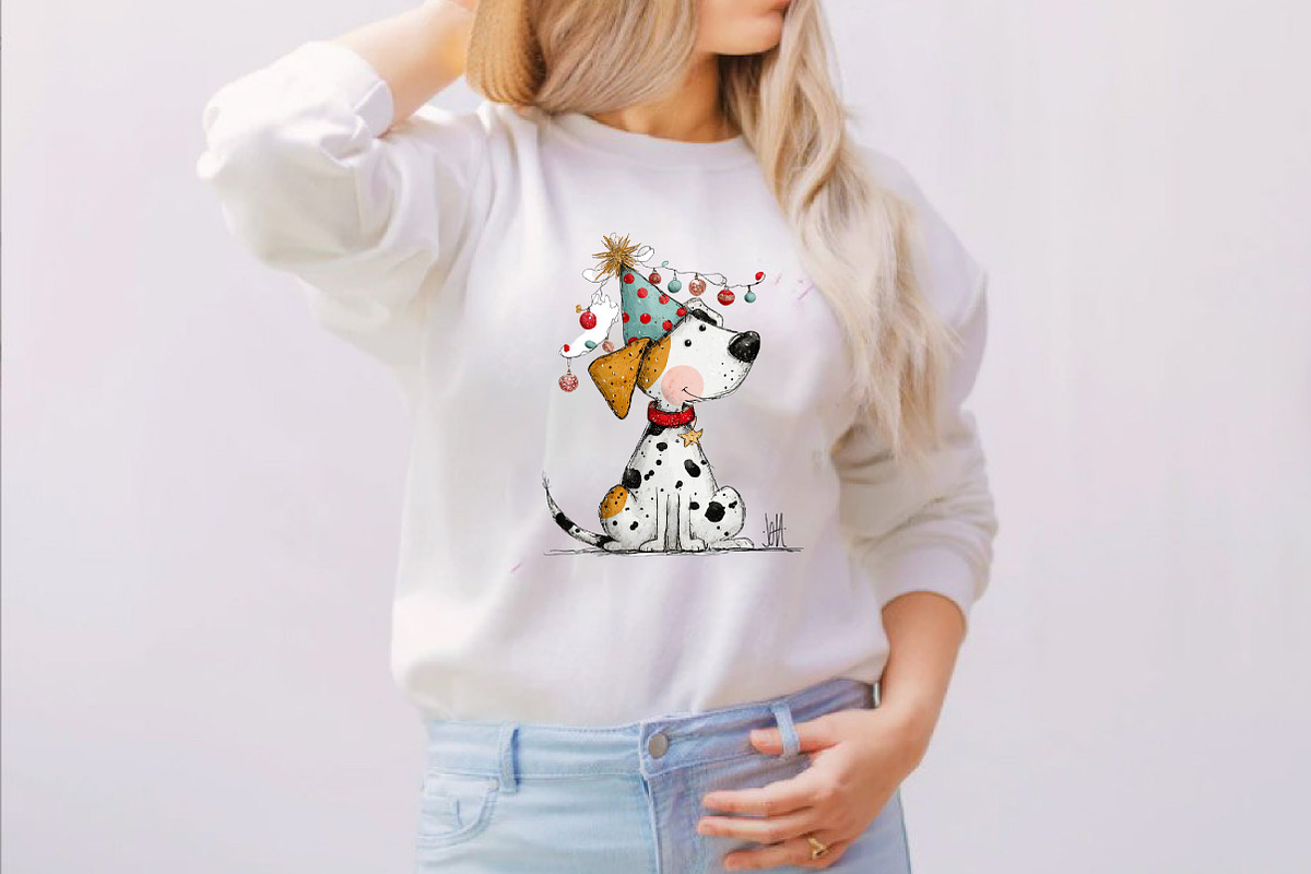 Whimsical Christmas Dog Clipart Bun, an Illustration by SVGArt (Photo 4 of 8)