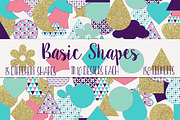 Basic Shapes Elements Purple & Gold, an Object Graphic by ClipartBrat Graphics (Thumbnail 1 of 4)