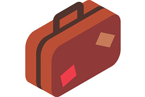 Travel suitcase icon bag luggage, an Object Illustration by SiberianArt