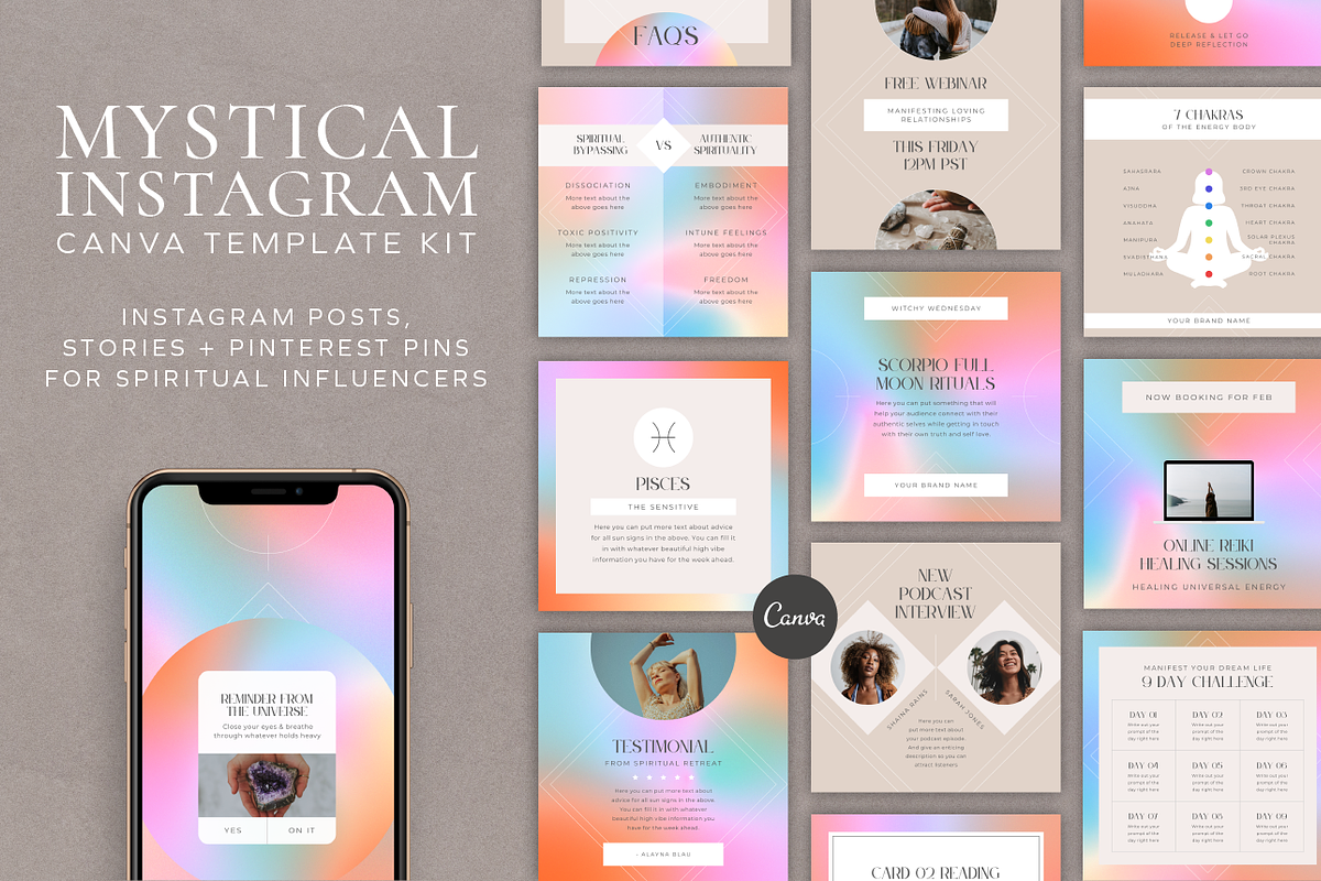 Mystical Instagram Template Kit, a Social Media Template by Studio Soluna (Photo 1 of 16)