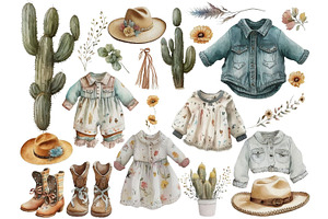 Baby Cowgirl Clipart Collection