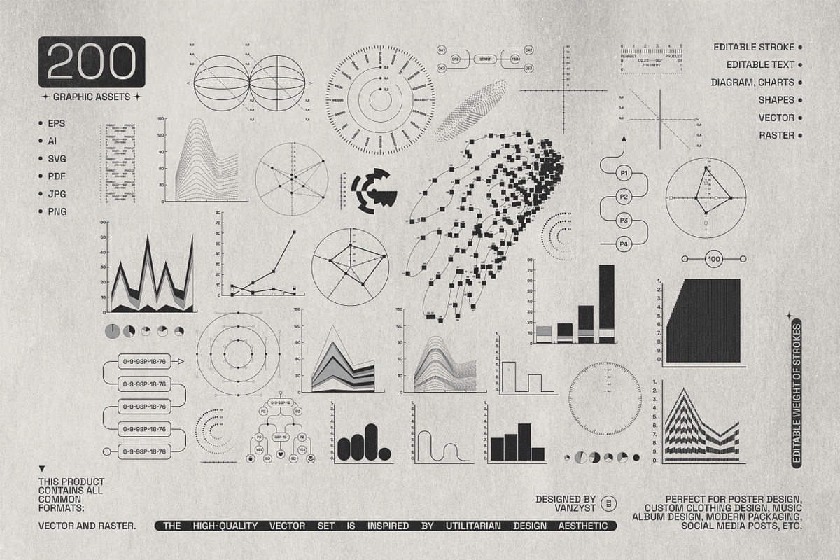 200 Utilitarian Graphic Kit, a Graphic by Vanzyst (Photo 1 of 7)