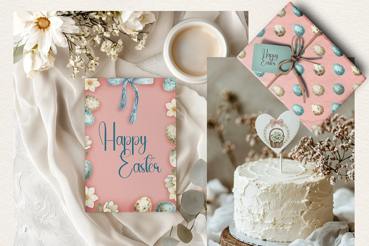 Vintage Easter Hand Drawn Watercolor, an Illustration by Nadya Saen Art (Photo 6 of 11)