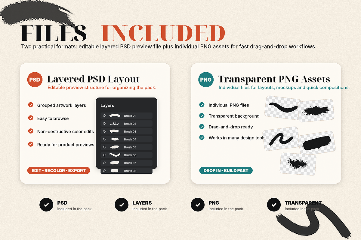 95 Ink Brush Assets PSD PNG, a Brush Add-On by ZinetroN (Photo 5 of 6)