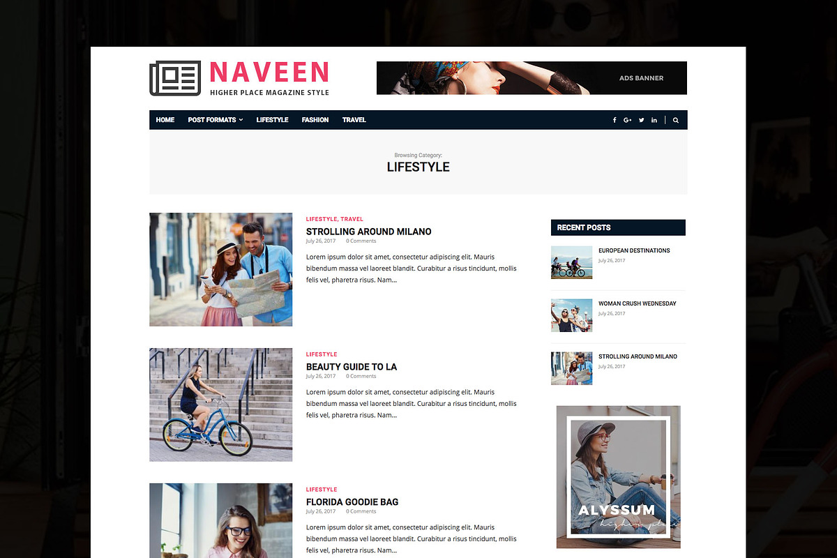 Naveen - Lifestyle WordPress Theme, a WordPress Template by EasyBlog Themes (Photo 3 of 4)